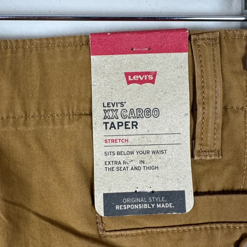 Levi's Men's 38x32‎ XX Cargo Taper Pants Brown Stretch Twill 90s y2k NEW